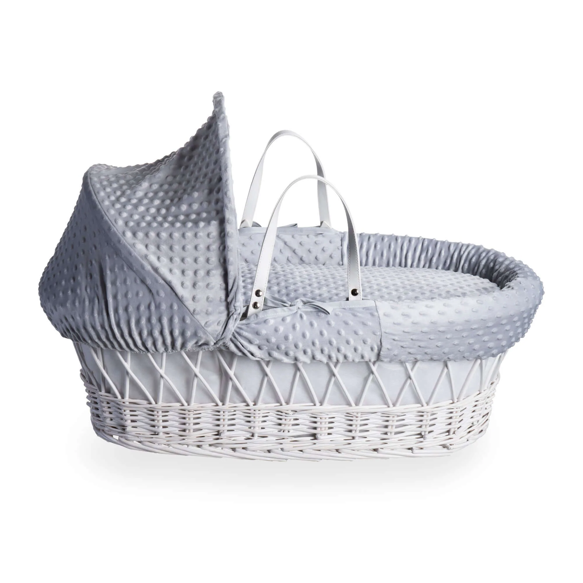 Dimple White Wicker Moses Basket - Image 10