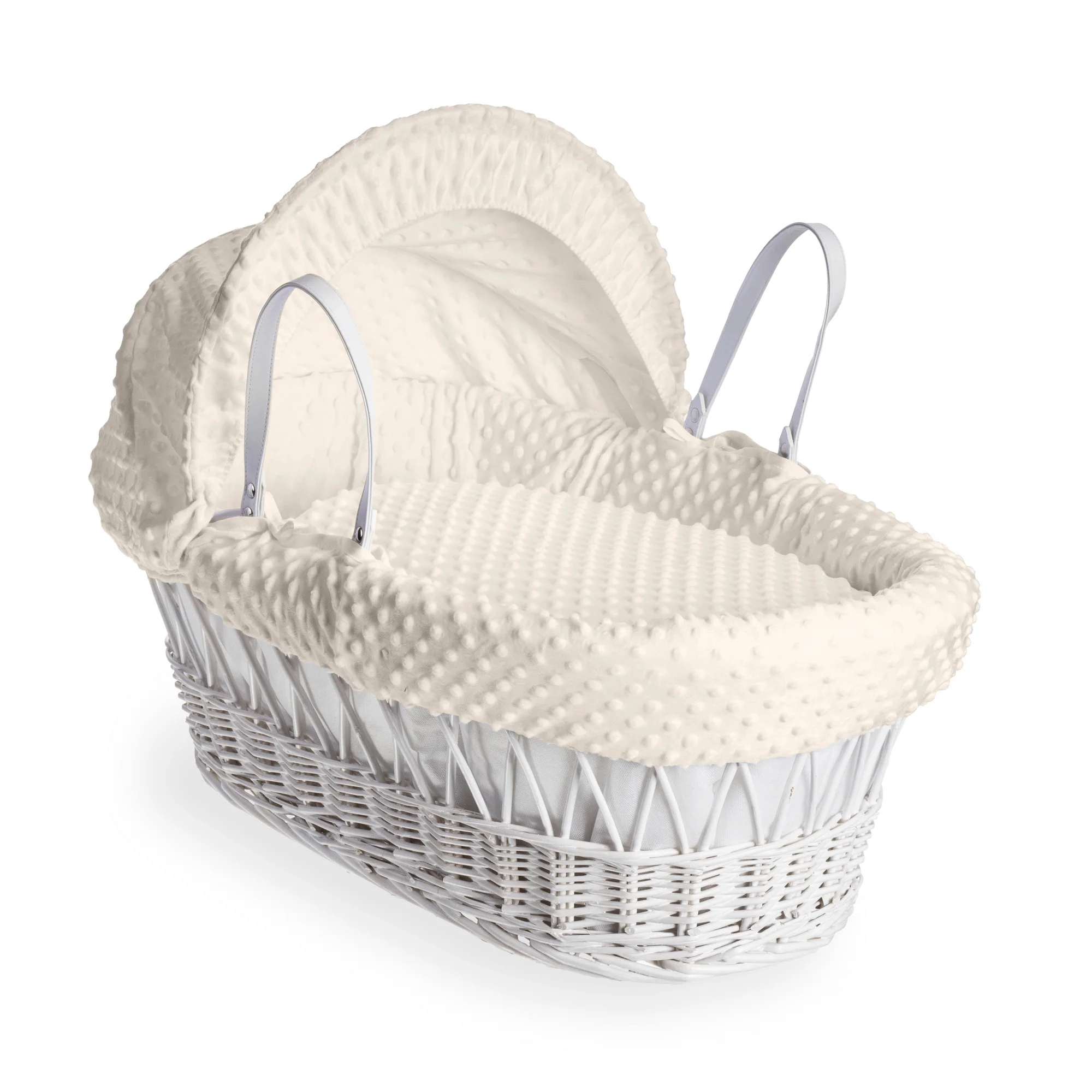 Dimple White Wicker Moses Basket - Image 13